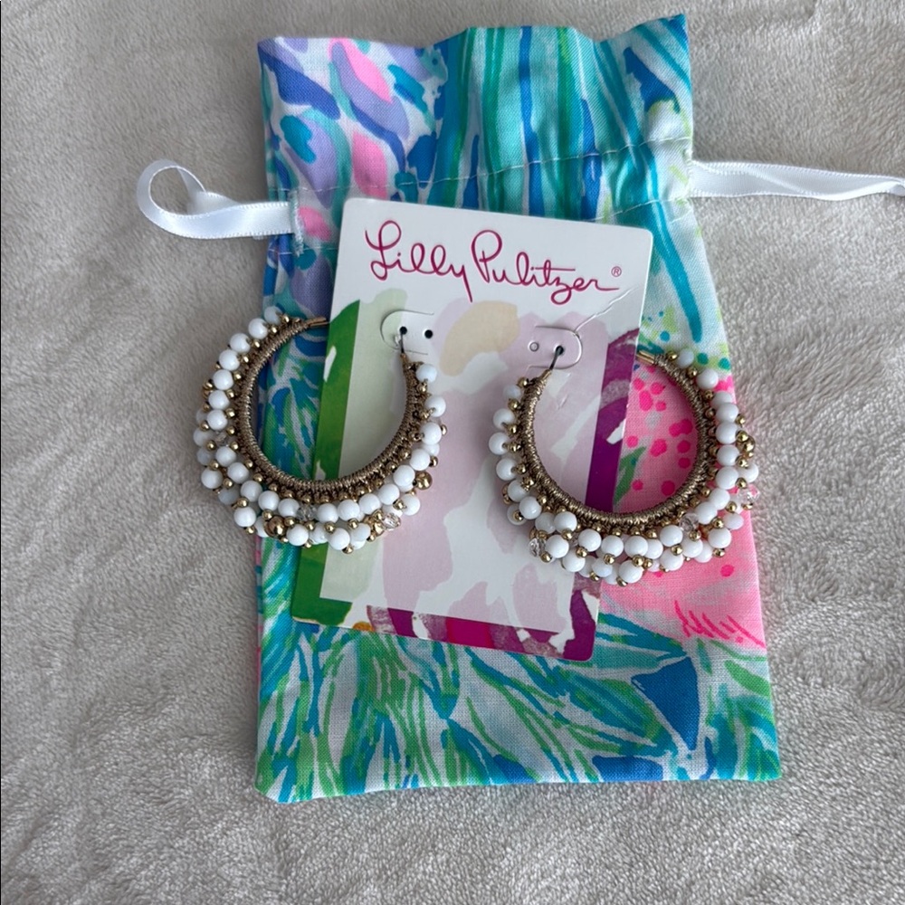 Lilly Pulitzer Beaded Hoop Earrings
